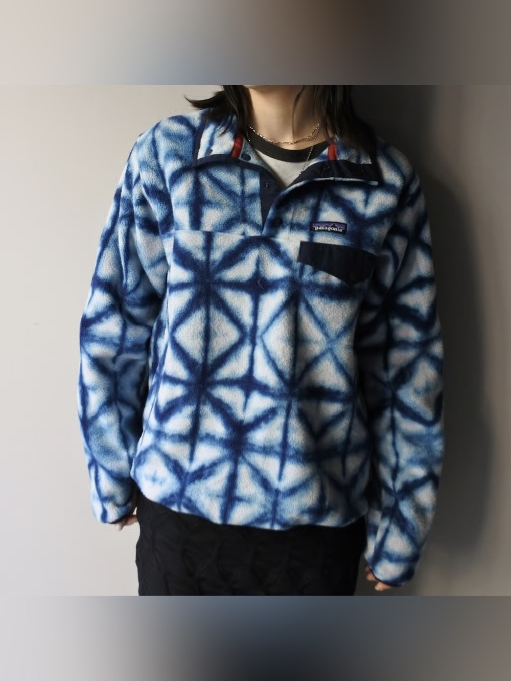 Patagonia Synchilla Diamond Dancer Lightweight Snap-T Fleece Pullover XS Sporty
